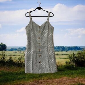 Japna Light Blue with White Polka Dots Mini Dress